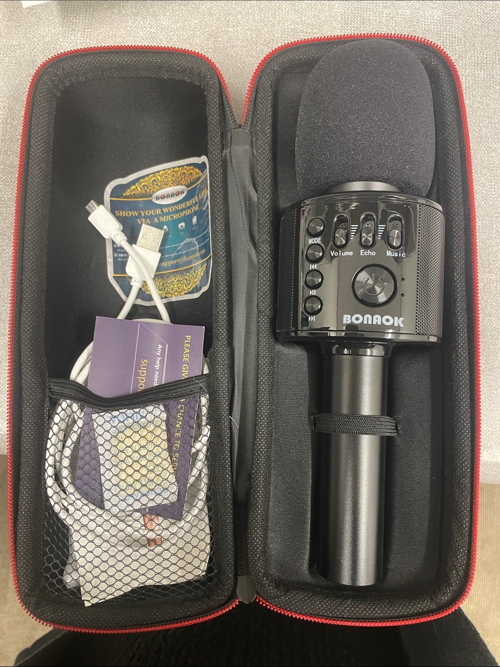 Bonak Wireless Handheld Karaoke Microphone - Black